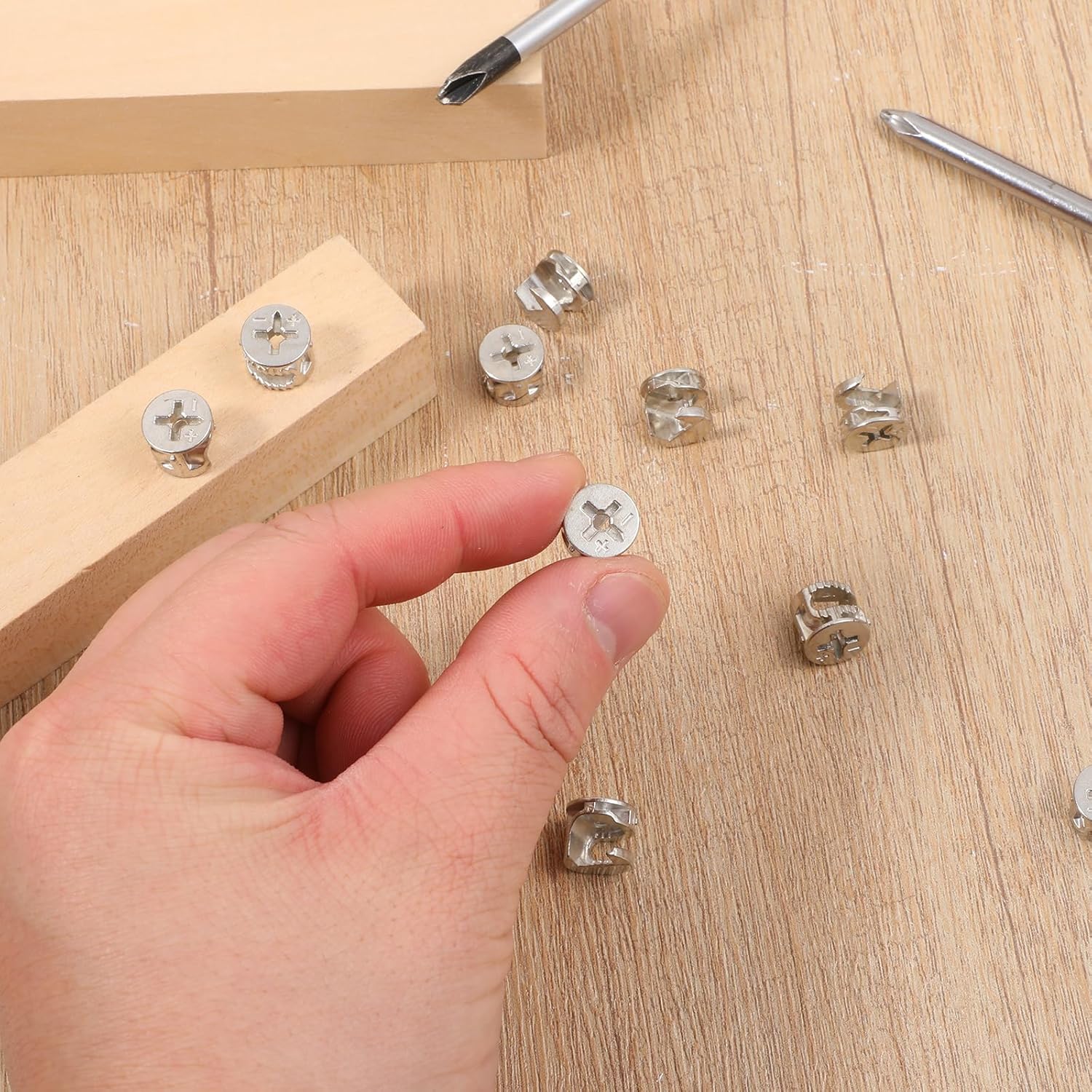 10 Pcs Cam Locks for Furniture, 12x10 mm Furniture Connecter Cam Lock Cabinet Drawer Fastener, Eccentric Locking Nuts Connectors Furnitures Repair Assembly Hardware Parts Fastener for Wardrobe Dresser - Image 7