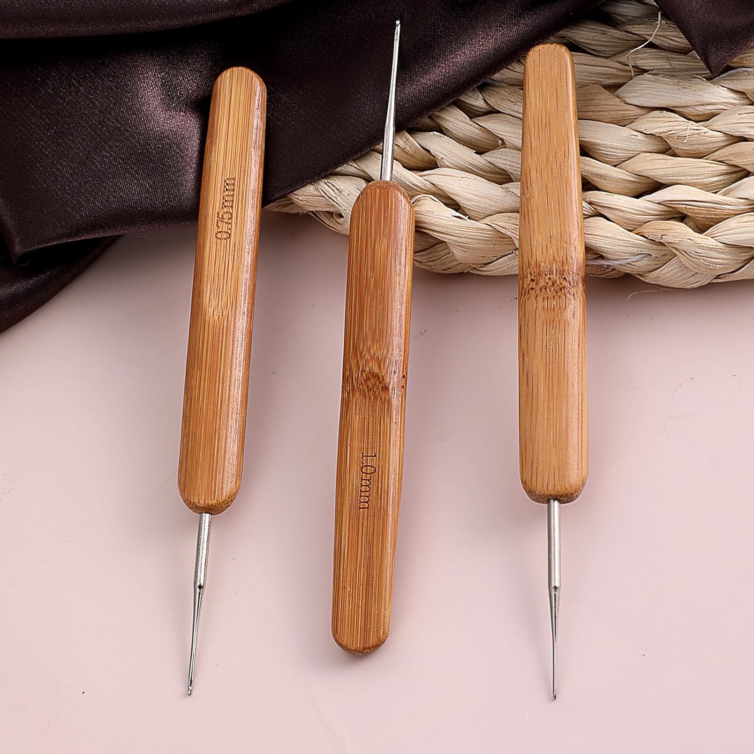 3Pcs Dreadlock Crochet Hook for Hair, 0.5/0.75/1.0 mm Single Needle Multifunctional Locking Tool for Weaving Crochet Excellent for Maintaining Real Dread Loc, Braid Craf - Image 2