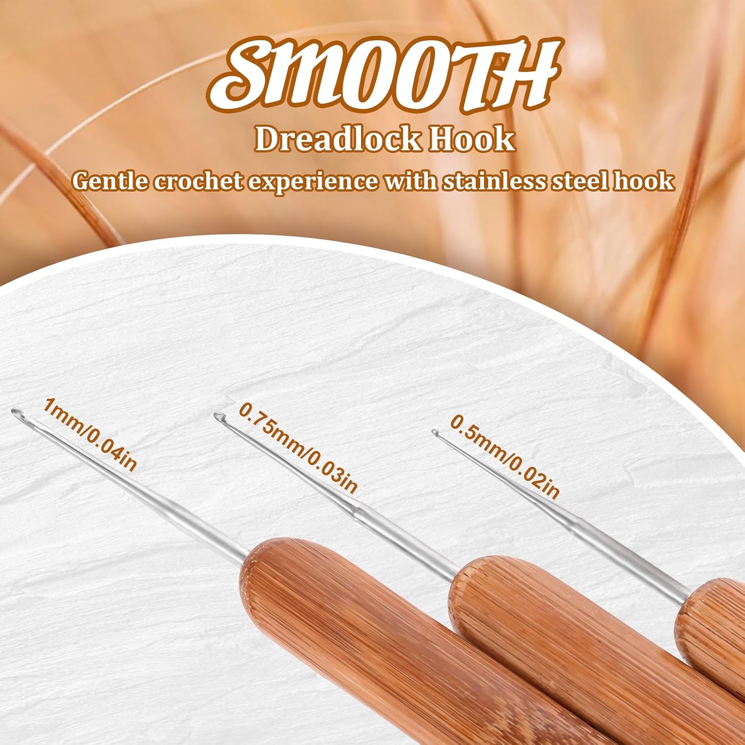 3Pcs Dreadlock Crochet Hook for Hair, 0.5/0.75/1.0 mm Single Needle Multifunctional Locking Tool for Weaving Crochet Excellent for Maintaining Real Dread Loc, Braid Craf - Image 3