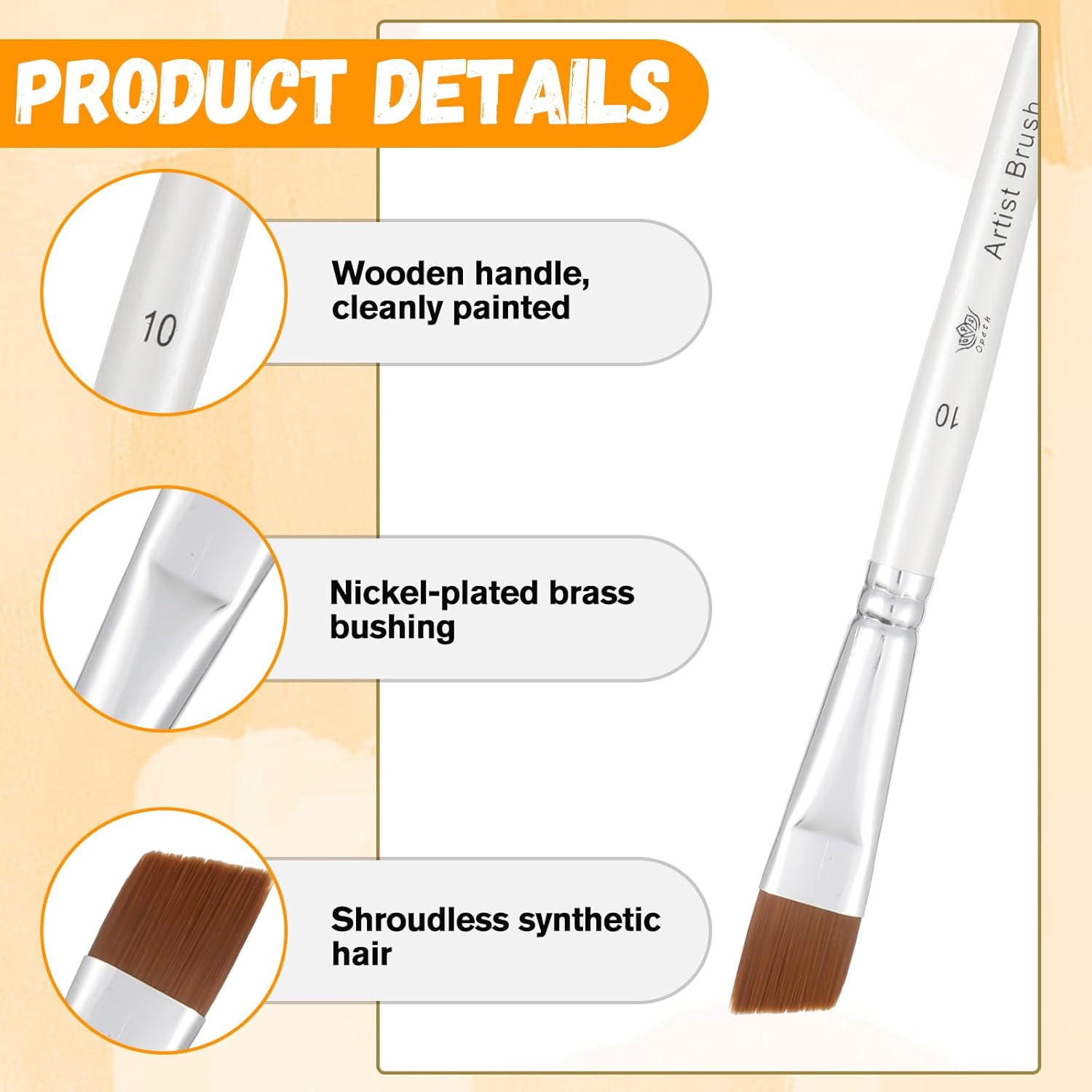 Face Paint Brush Set, 10 Pcs Face Paint Brushes Artist Brush for Body Face-Painting Kit Professional Body Art Makeup Kit for Acrylic Painting Gouache Watercolor Oil Christmas Halloween Cosplay Party - Image 4