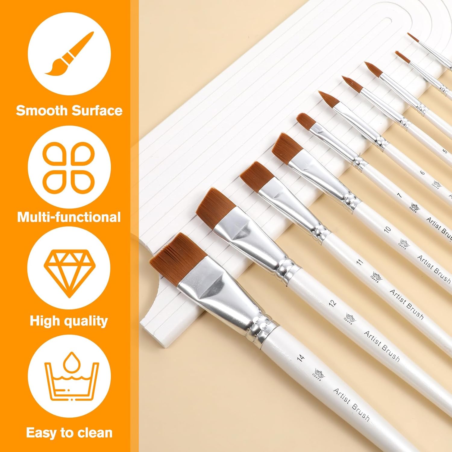 Face Paint Brush Set, 10 Pcs Face Paint Brushes Artist Brush for Body Face-Painting Kit Professional Body Art Makeup Kit for Acrylic Painting Gouache Watercolor Oil Christmas Halloween Cosplay Party - Image 6