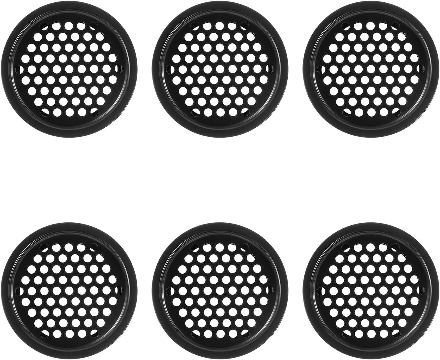 Soffit Vents Round Vent Cover, 6 Pcs 53mm/ 2inch Air Vents Stainless Steel Black Soffit Louver Vent Mesh Hole for Kitchen Bathroom Wardrobe Cabinet - Image 1