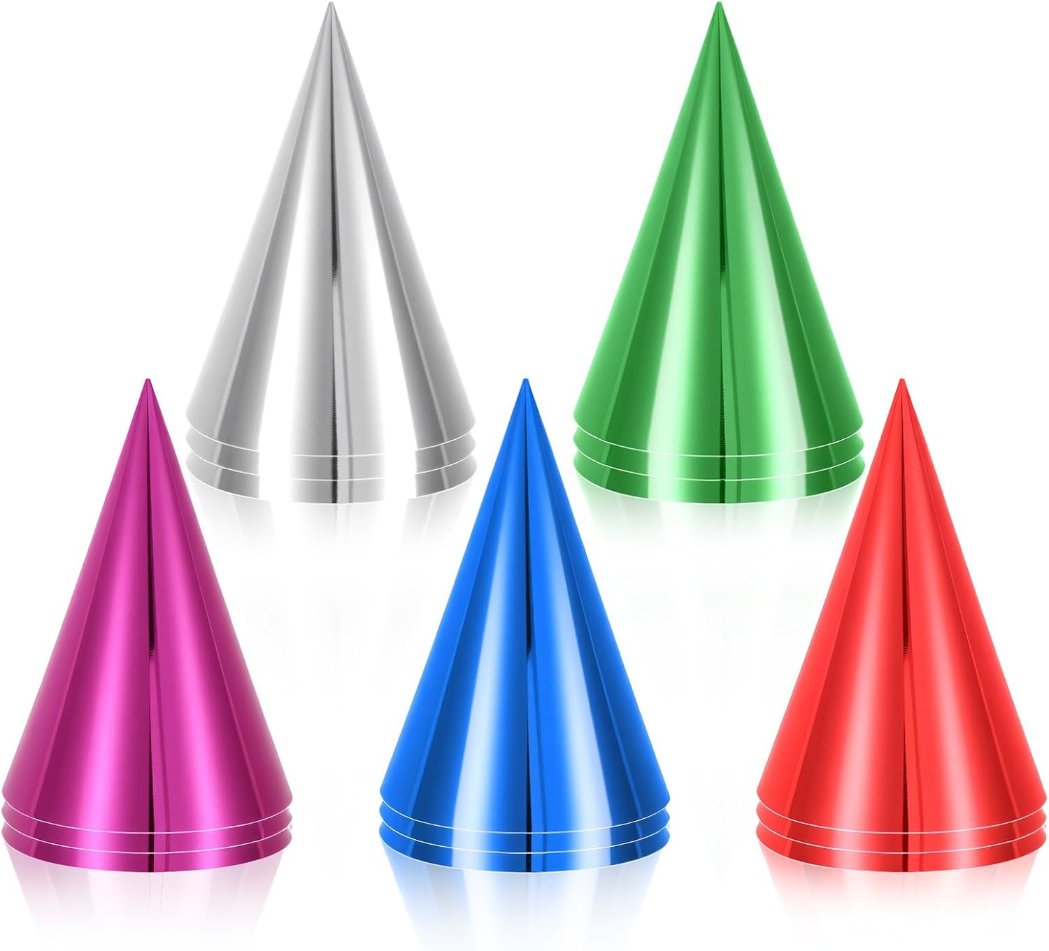 15 Pcs Colorful Birthday Party Hats, Paper Cone Hats Headbands Birthday Party Supplies Handmade Celebration Headwear with Elastic String for Kids and Adults, Friend Gatherings - Image 1