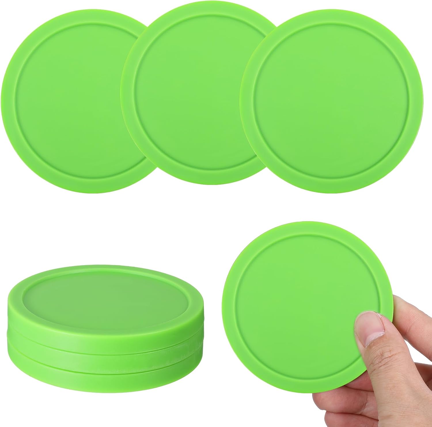 6 Pcs 3 1/4 Inches Hockey Pucks, Large Air Hockey Pucks Set Durable Puck for Air Hockeys Table Compatible with Standard Pushers and Goals Hockeys Replacement Puck Parts Set Game Tables Accessories - Image 1