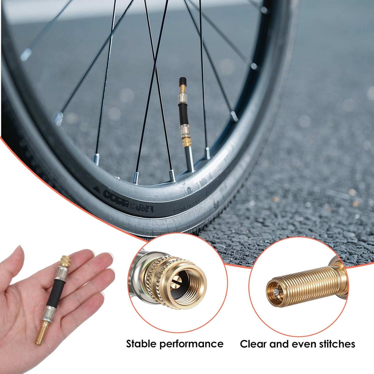 2 Pcs Valve Stem Extension, 3.93 Inches Flexible Brass Valve Stem Extension Adapter, Universal Fit Durable Design Bike Pump Tire Adapter for Car, Truck, RV, Motorcycle, Bike, Scooter - Image 3
