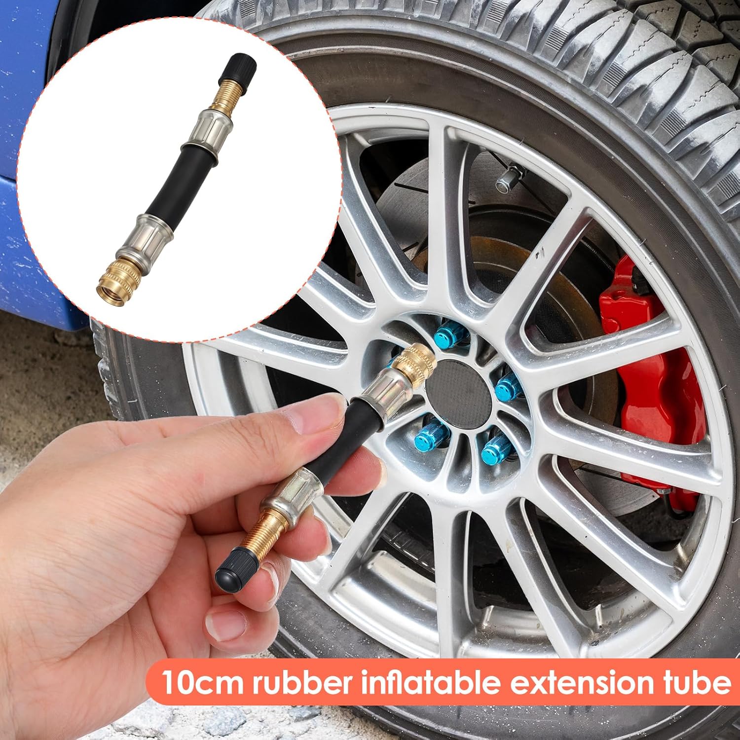 2 Pcs Valve Stem Extension, 3.93 Inches Flexible Brass Valve Stem Extension Adapter, Universal Fit Durable Design Bike Pump Tire Adapter for Car, Truck, RV, Motorcycle, Bike, Scooter - Image 5