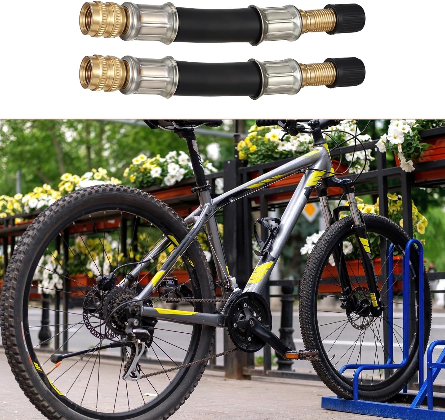 2 Pcs Valve Stem Extension, 3.93 Inches Flexible Brass Valve Stem Extension Adapter, Universal Fit Durable Design Bike Pump Tire Adapter for Car, Truck, RV, Motorcycle, Bike, Scooter - Image 7