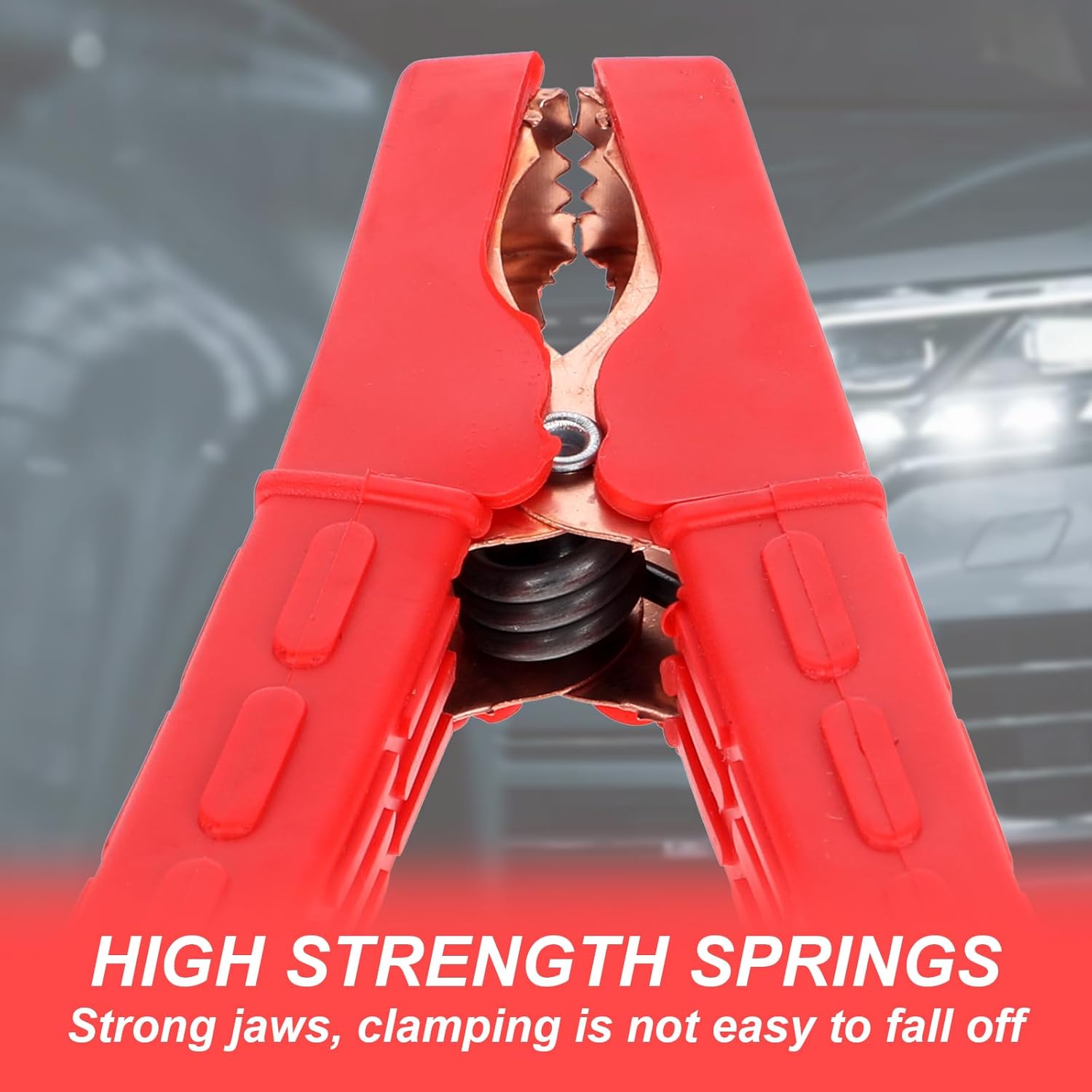 Jumper Cable Clamps, 2 Pcs Alligator Battery Clamps Clips Heavy Duty Batteries Charger Clamp 200 A Jumper Cable Ends Clamp Welder Clips for Under 5AWG Automotive Batteries Jump Starter Cables - Image 6