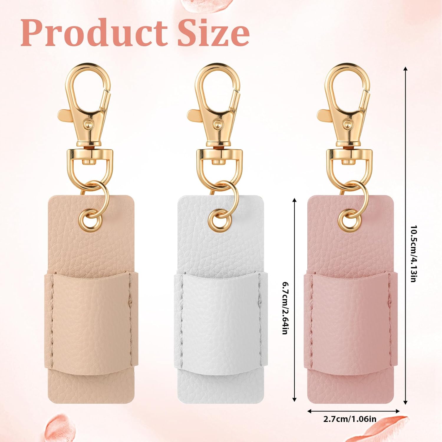 3 Pcs Pen Holder for Lanyard, Anti-Lost Neck Lanyard Pen Holder Keychain, PU Leather Retractable Pencils Clip Portable Single Pouch, Office Supplies for Badge Reels Nurses Clerks Couriers (3 Colors) - Image 4