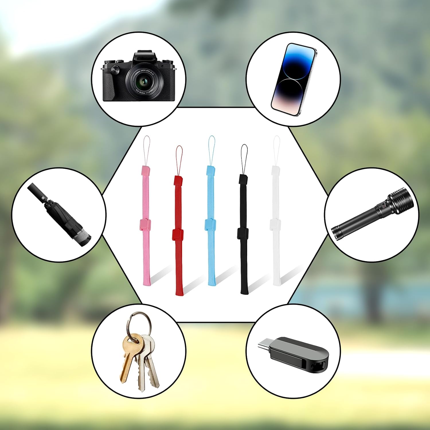 5 PCS Hand Wrist Strap, Adjustable Phone Lanyards for Cell Phone Multi Purpose Wristbands Phone Strap Wristlet Wristband with Lock for Wii Remote Controller, Mobile Phone, Mp3, Digital Camera - Image 7