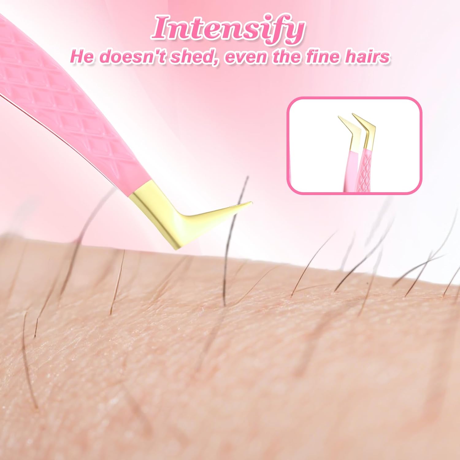 2 Pcs Professional Lash Tweezers Set, Eyelash Cluster Extension Tools Fiber Tip Women Lash Eyelash Eyebrow Tweezers with Bent and Straight Tips, Non-Slip Grip for Volume Classic Lashes (Pink) - Image 7
