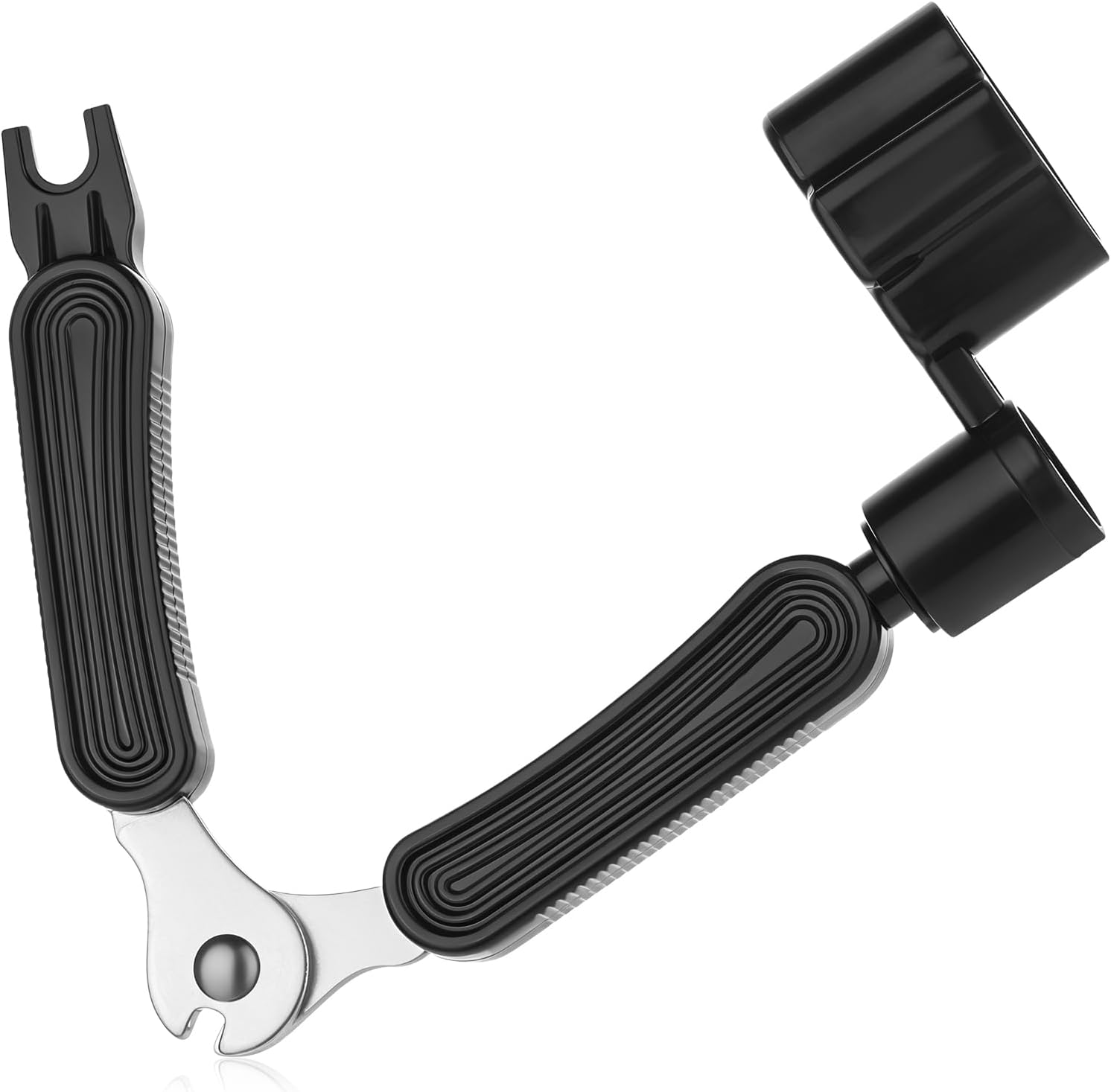 Guitar String Winder, Professional Guitar Tools Bridge Pin Puller and Cutter Musical Instrument String Winder 3 In 1 Tool for Repairing Restringing of Acoustic Electric Guitars (Black) - Image 1