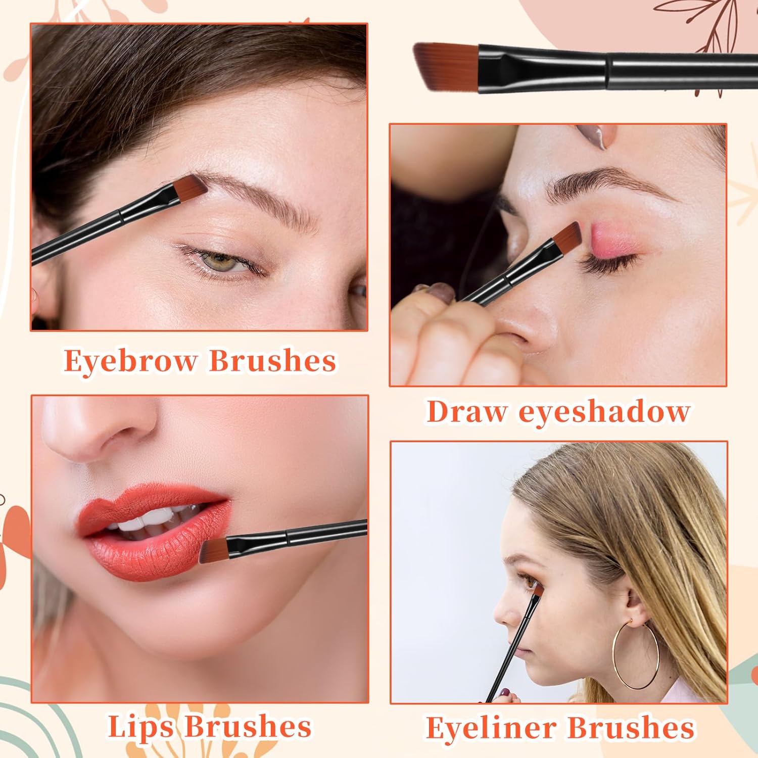 100 PCS Eyebrow Tint Brush, Eyeliner Brush Set Black Eyeliner Brushes Fine Angled Ultra Thin Angled Eyeliners Brushes - Image 4