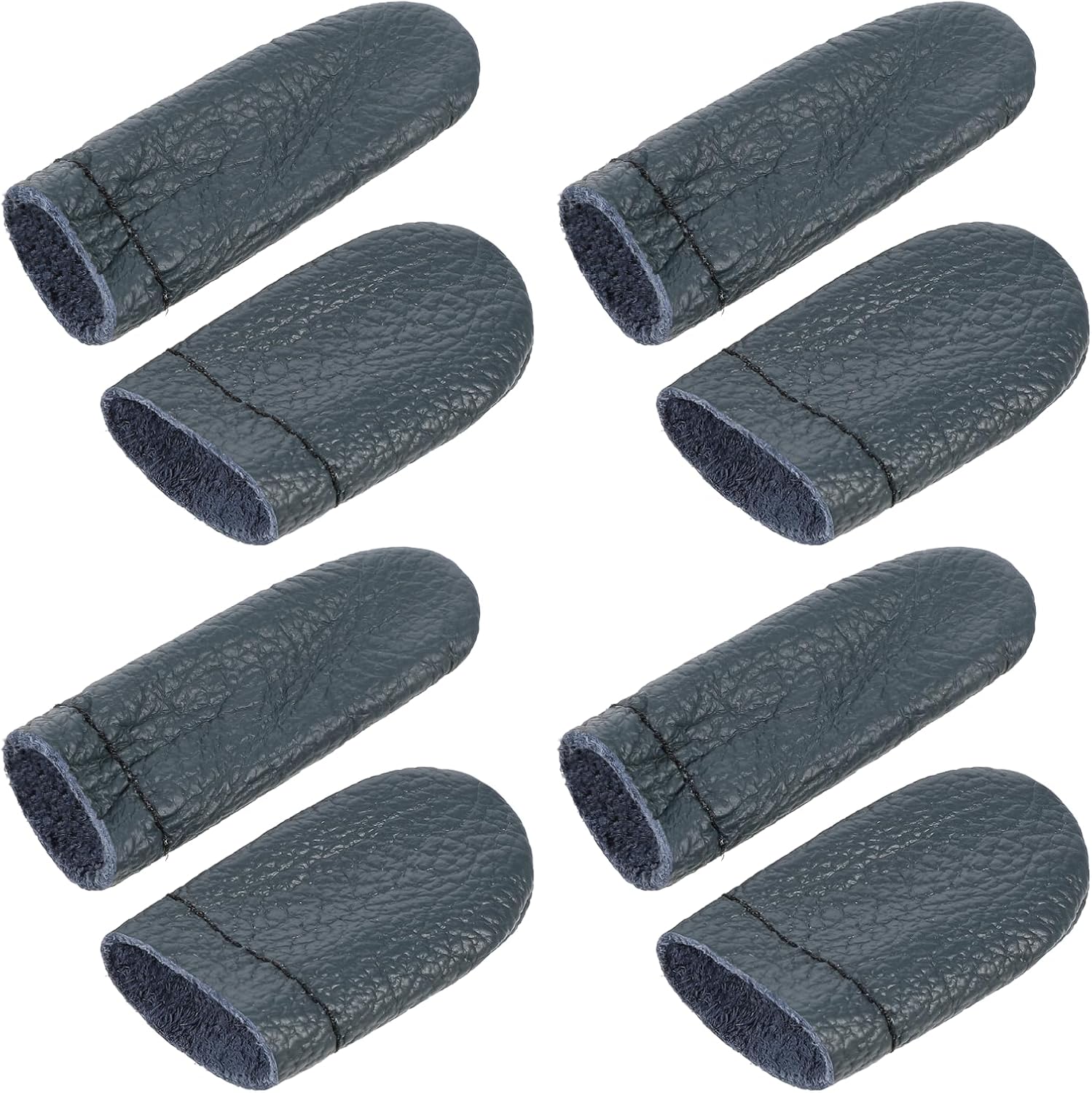 4 Pairs Crochet Finger Protectors, Leather Thimbles for Hand Sewing, Durable Needle Felting Knitting Thimble Guards Felting Tools Finger Protector for Hand Sewing, Embroidery Crafting - Image 1