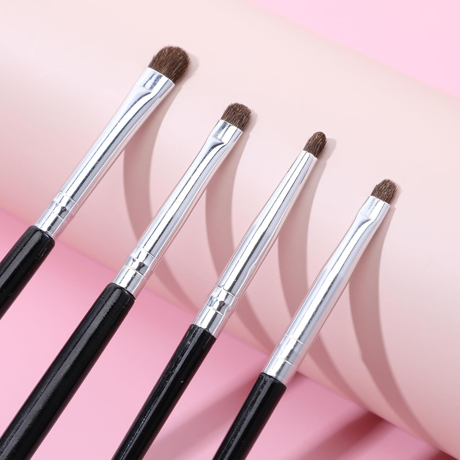 4 Pcs Eye Makeup Brushes Mini Smudge Brush for Eyeliner Concealer Brush Eyeshadow Eyeliner Brushes for Gel Cream Liquid Concealer Highlighting Eye Liner - Image 2