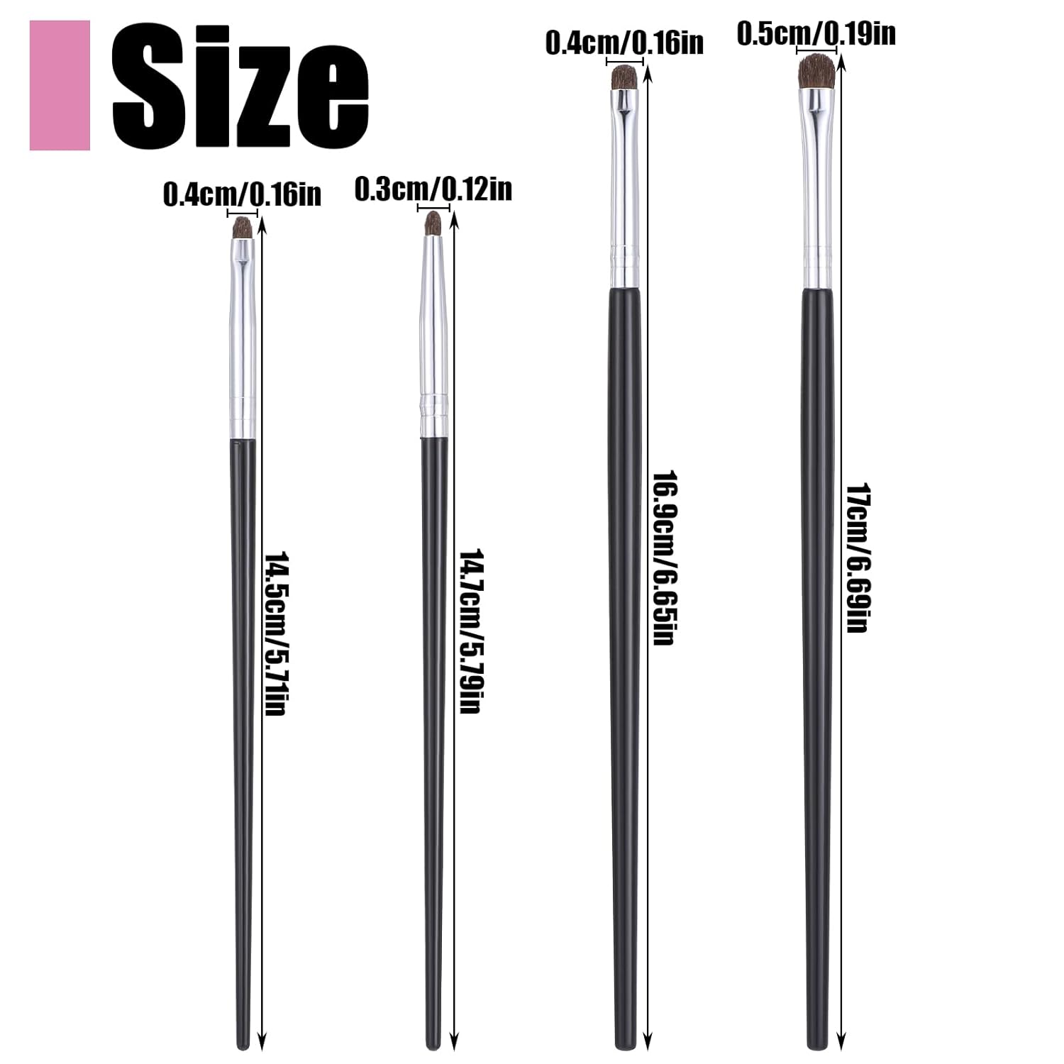 4 Pcs Eye Makeup Brushes Mini Smudge Brush for Eyeliner Concealer Brush Eyeshadow Eyeliner Brushes for Gel Cream Liquid Concealer Highlighting Eye Liner - Image 3