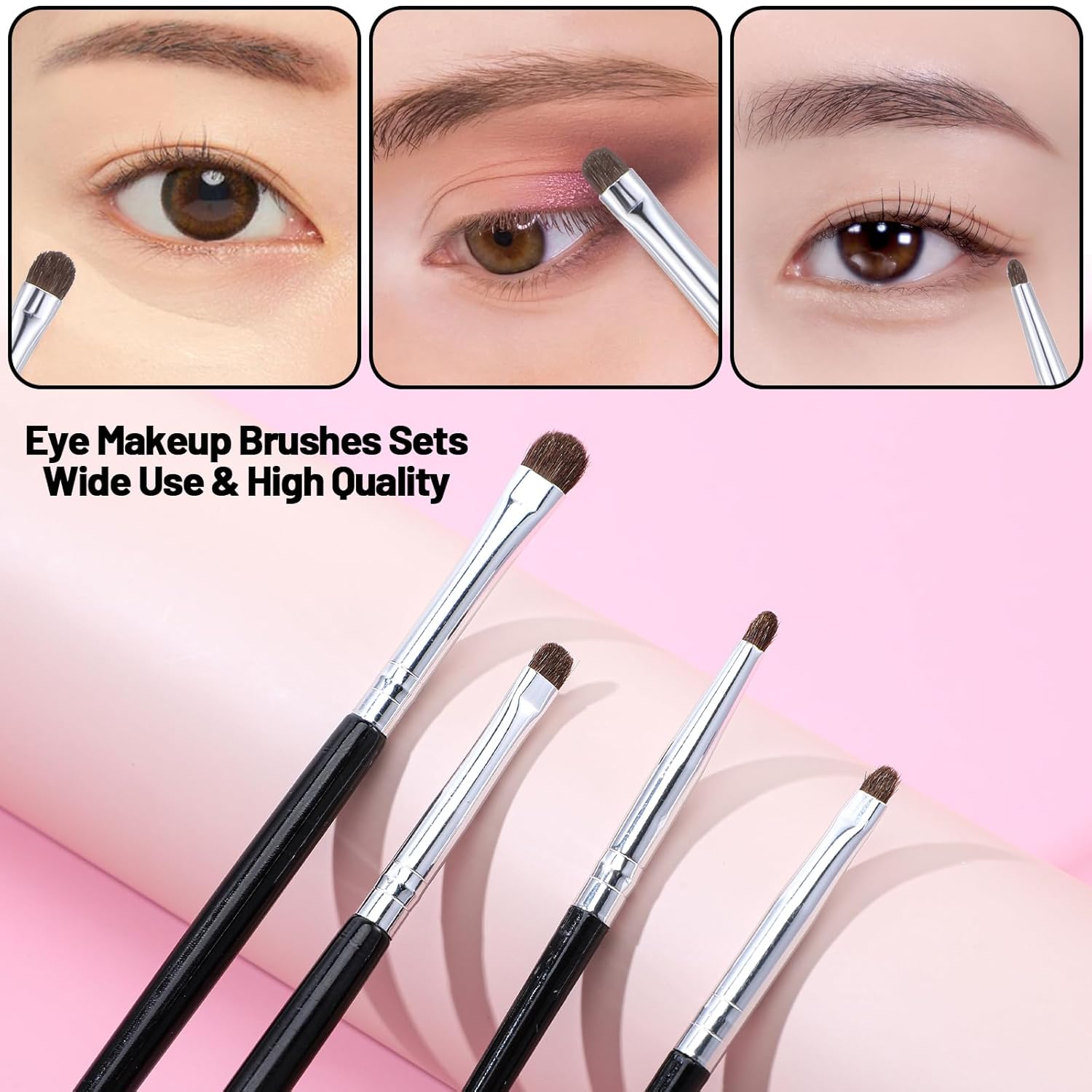 4 Pcs Eye Makeup Brushes Mini Smudge Brush for Eyeliner Concealer Brush Eyeshadow Eyeliner Brushes for Gel Cream Liquid Concealer Highlighting Eye Liner - Image 6