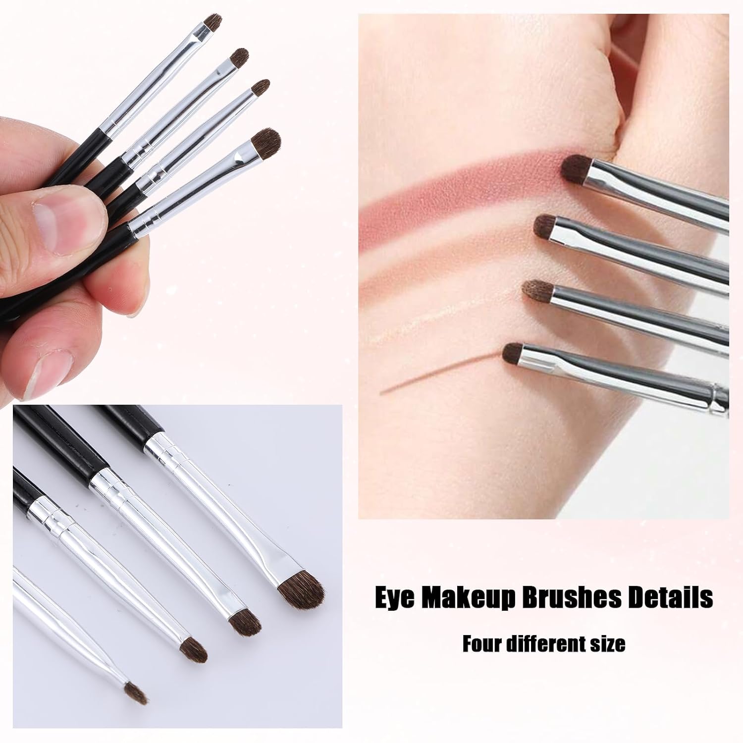 4 Pcs Eye Makeup Brushes Mini Smudge Brush for Eyeliner Concealer Brush Eyeshadow Eyeliner Brushes for Gel Cream Liquid Concealer Highlighting Eye Liner - Image 7