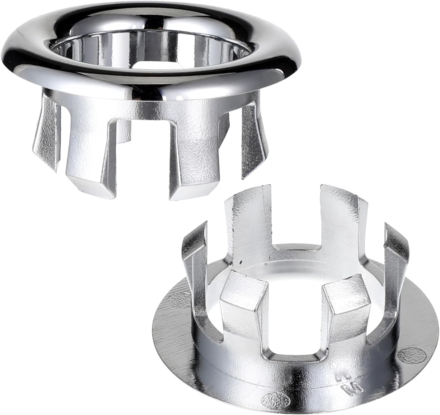 Sink Overflow Ring, 2 Pack Universal Bathroom Kitchen Sink Hole Trim Chrome Drain Cover, Overflow Trim Ring Insert Cap Fits Round Hole Diameter Replacement for Basin Vanity, Ceramic Sinks - Image 1