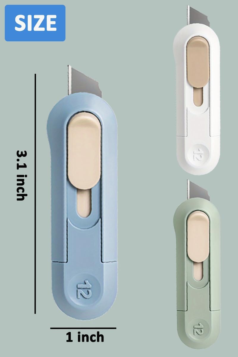 3 Pack Letter Opener Envelope Slitter - Envelope Opener Slitter, Mail Opener Tool, Package Opener, Cute Office Supplies for Desk (Blue) - Image 2