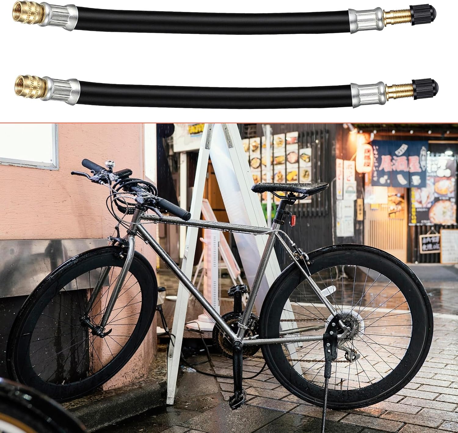 2 Pcs Valve Stem Extension, 8.25 Inch Tire Rubber Valve Extension Tube Extender Flexible Portable Universal Brass Air Inflation Hose Extensions Adapter for Car, Truck, Motorcycle, Bike, Scooter - Image 7