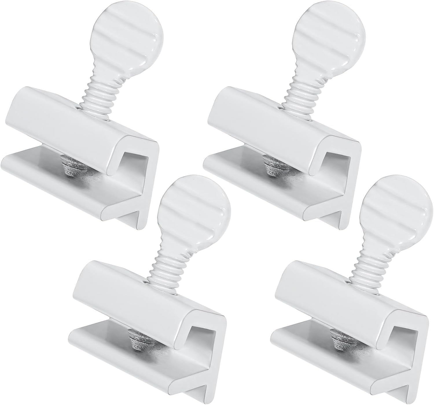 Window Locks, 4 Packs, Stainless Steel Sliding Door Security Lock Single Adjustable Horizontal Sliding Window Child Safety Locks Home Security Windows Stopper for Up and Down Windows (White Coated) - Image 1