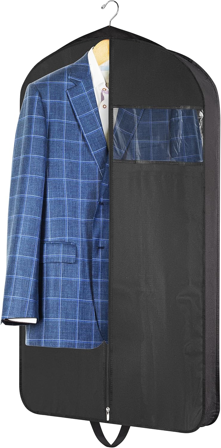 Garment Bag for Hanging Clothes - Travel Suit Bag Closet Covers for Men and Women - Long Dress, Mens Jackets, Coats, Shirts, Dance Clothing Protector, Zipper Hanger Wardrobe Dust Cover (42 Inch) - Image 1