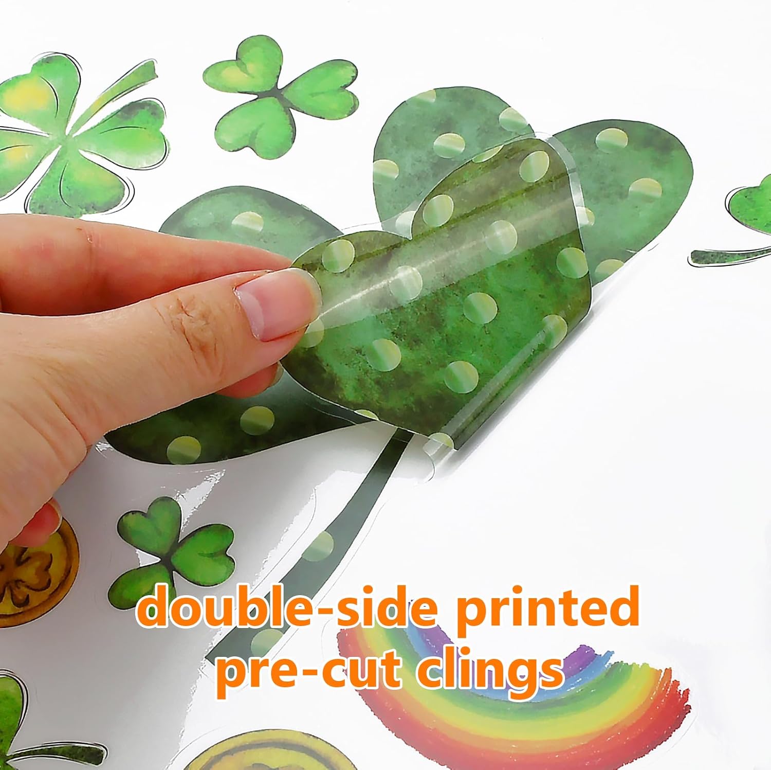 St Patricks Day Decorations,St Patricks Day Window Clings 122 PCS Reusable Spring Window Clings for St Patrick's Day Decor Shamrock Stickers Party Supplies for Kids School Home Office. - Image 5