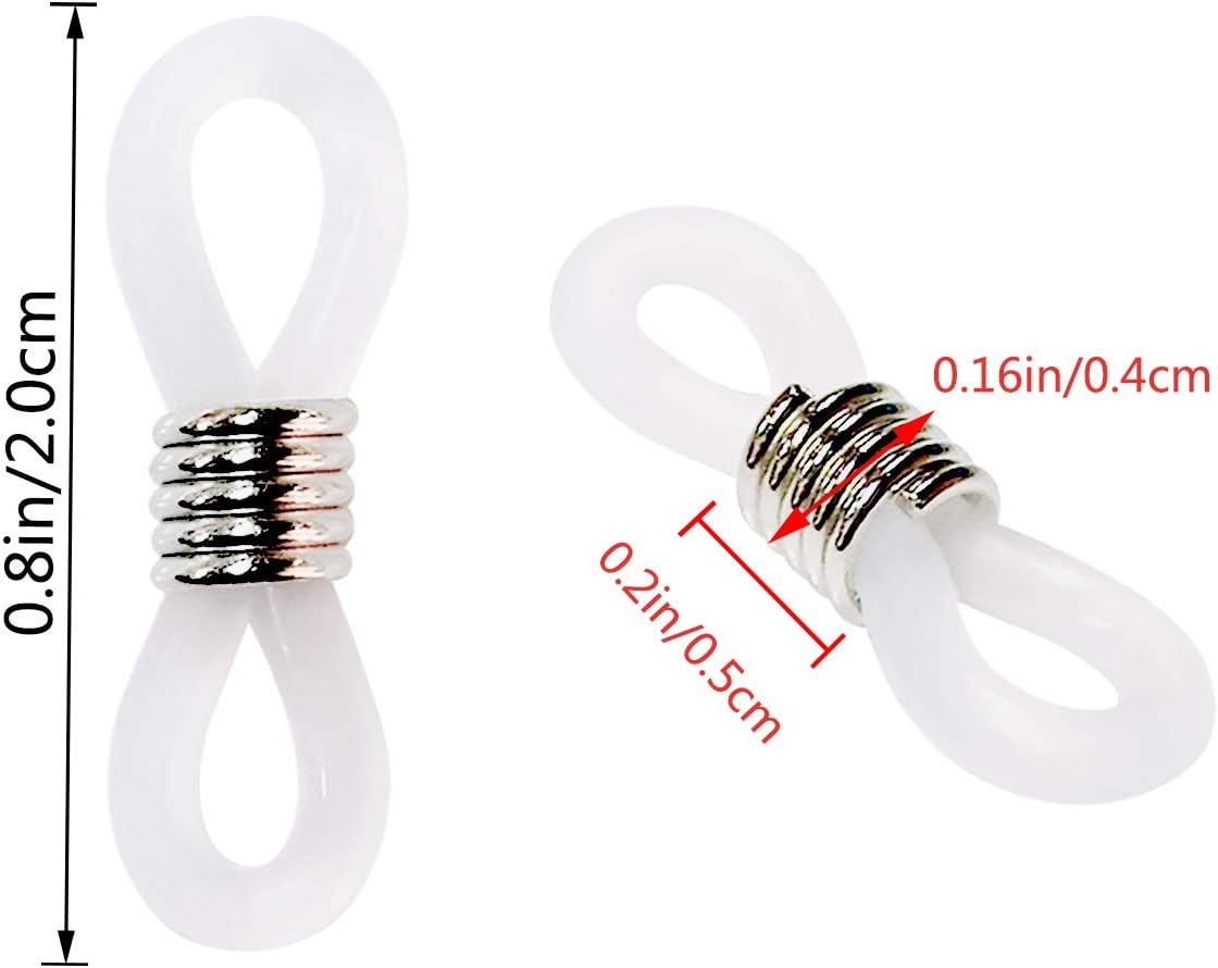 40 Pieces Eyeglass Chain Ends Adjustable Rubber Spectacle End Connectors for Eye Glasses Holder Necklace Chain - Image 6