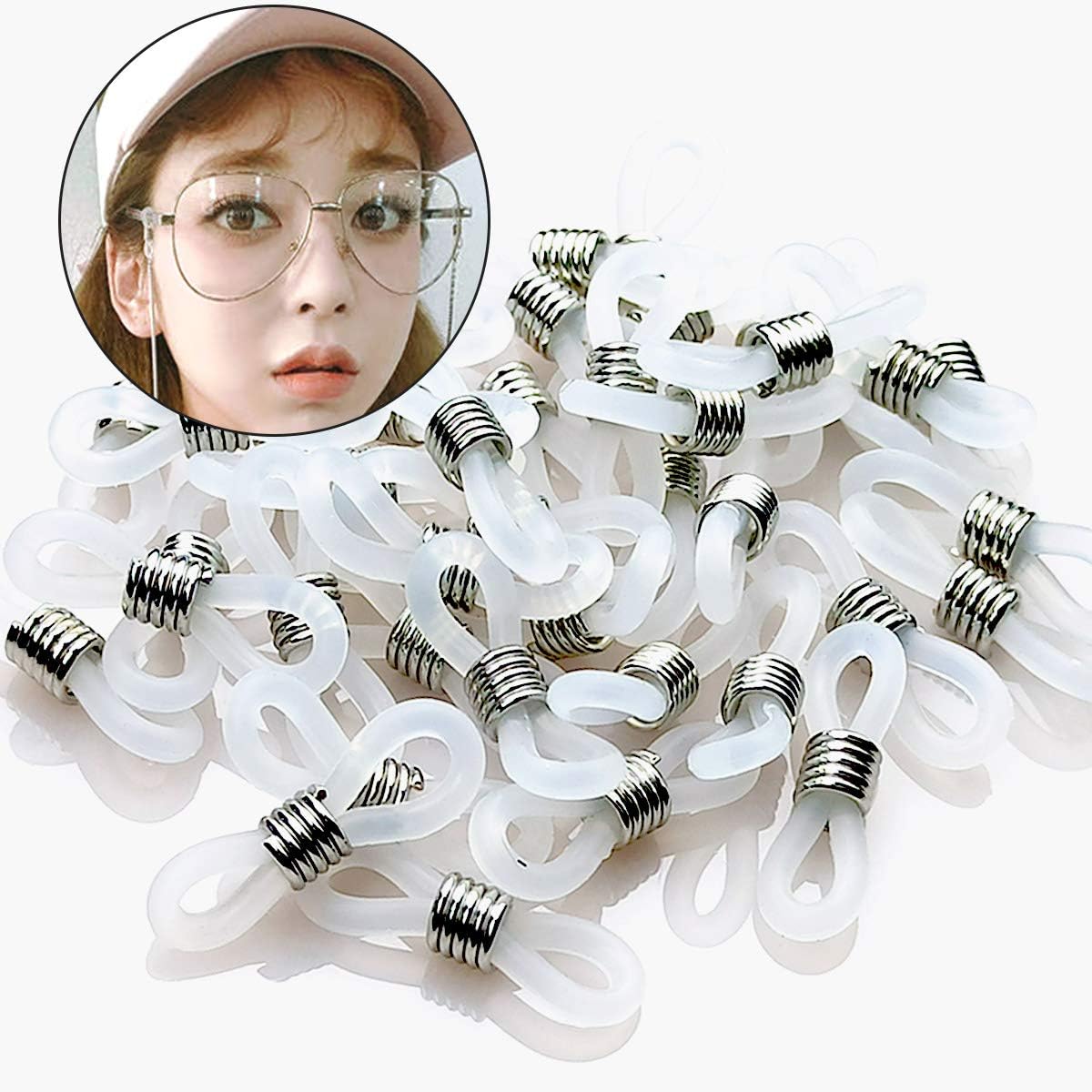 40 Pieces Eyeglass Chain Ends Adjustable Rubber Spectacle End Connectors for Eye Glasses Holder Necklace Chain - Image 7