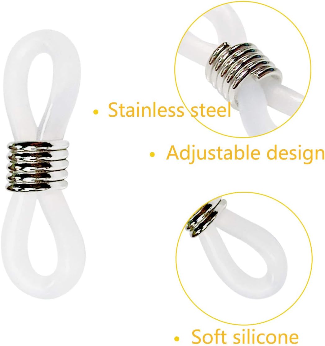 40 Pieces Eyeglass Chain Ends Adjustable Rubber Spectacle End Connectors for Eye Glasses Holder Necklace Chain - Image 8