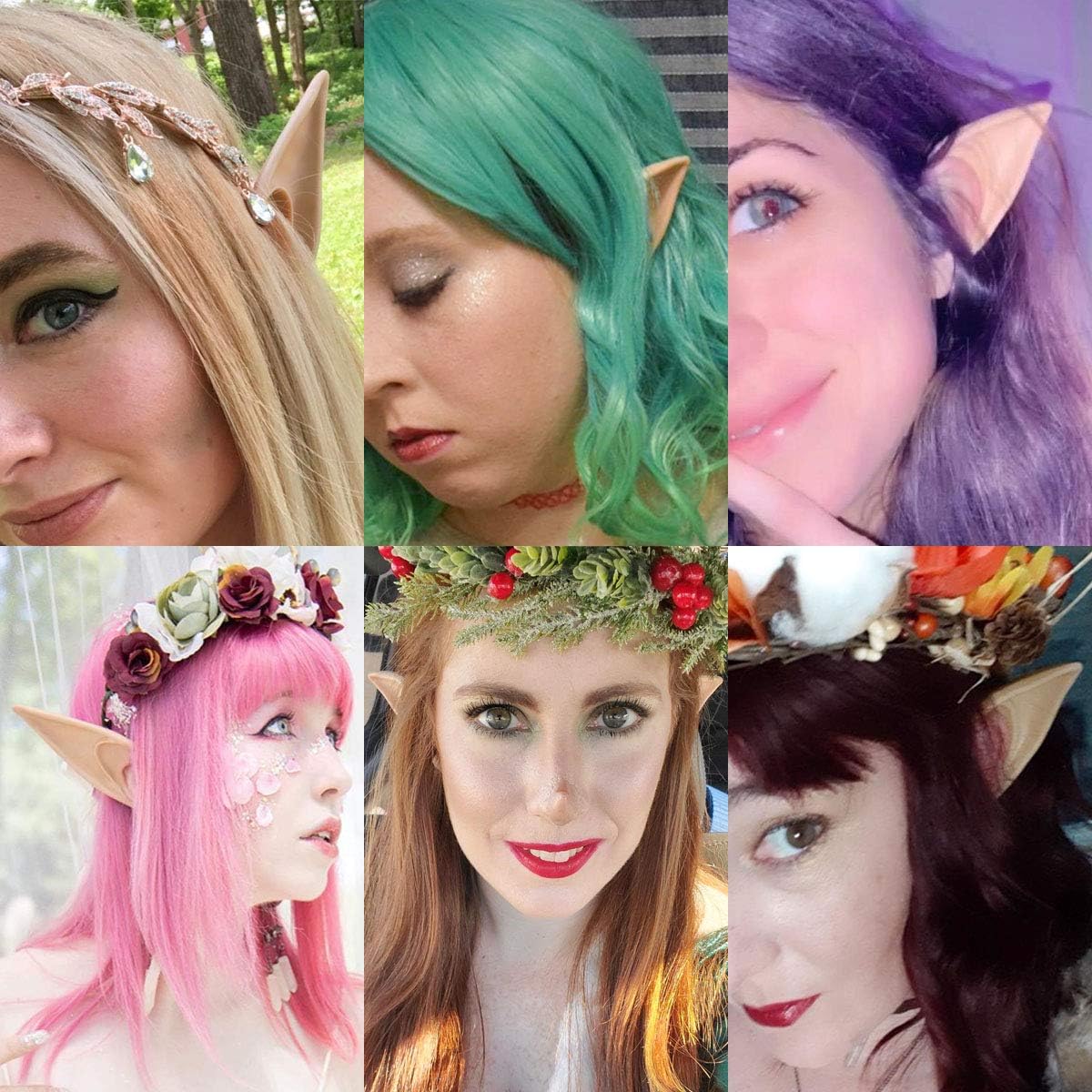 2 Pair Cosplay Fairy Pixie Elf Ears Christmas Anime Party Latex Ears - Image 5