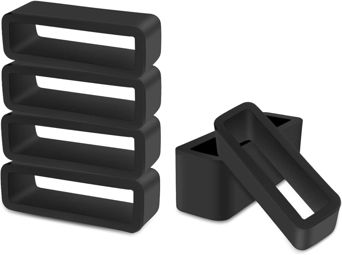 6 Pcs Watch Band Loop Holder Keeper for Resin Belt, Replacement Fastener Rings for Silicone Leather Rubber Watch Strap, Durable Fastener Retainer Size(22mm) - Image 1