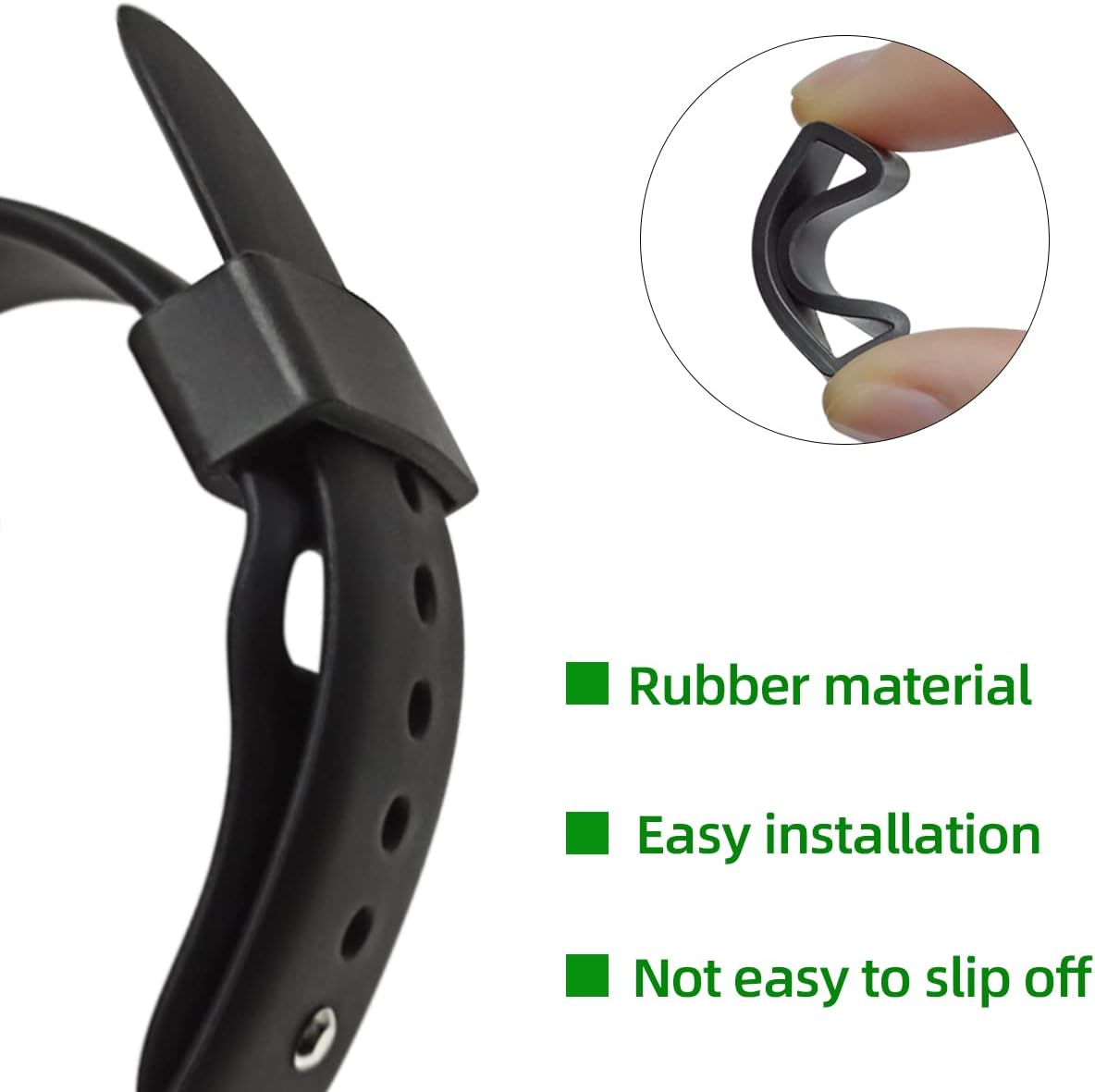 6 Pcs Watch Band Loop Holder Keeper for Resin Belt, Replacement Fastener Rings for Silicone Leather Rubber Watch Strap, Durable Fastener Retainer Size(22mm) - Image 4