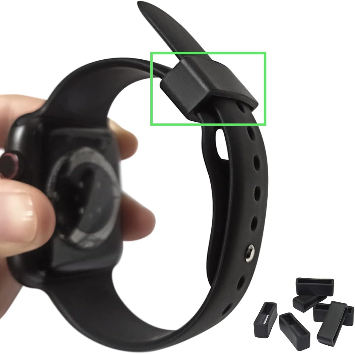 6 Pcs Watch Band Loop Holder Keeper for Resin Belt, Replacement Fastener Rings for Silicone Leather Rubber Watch Strap, Durable Fastener Retainer Size(22mm) - Image 5