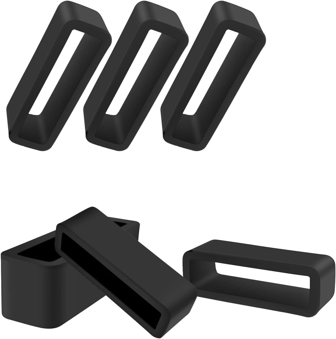 6 Pcs Watch Band Loop Holder Keeper for Resin Belt, Replacement Fastener Rings for Silicone Leather Rubber Watch Strap, Durable Fastener Retainer Size(24mm) - Image 1