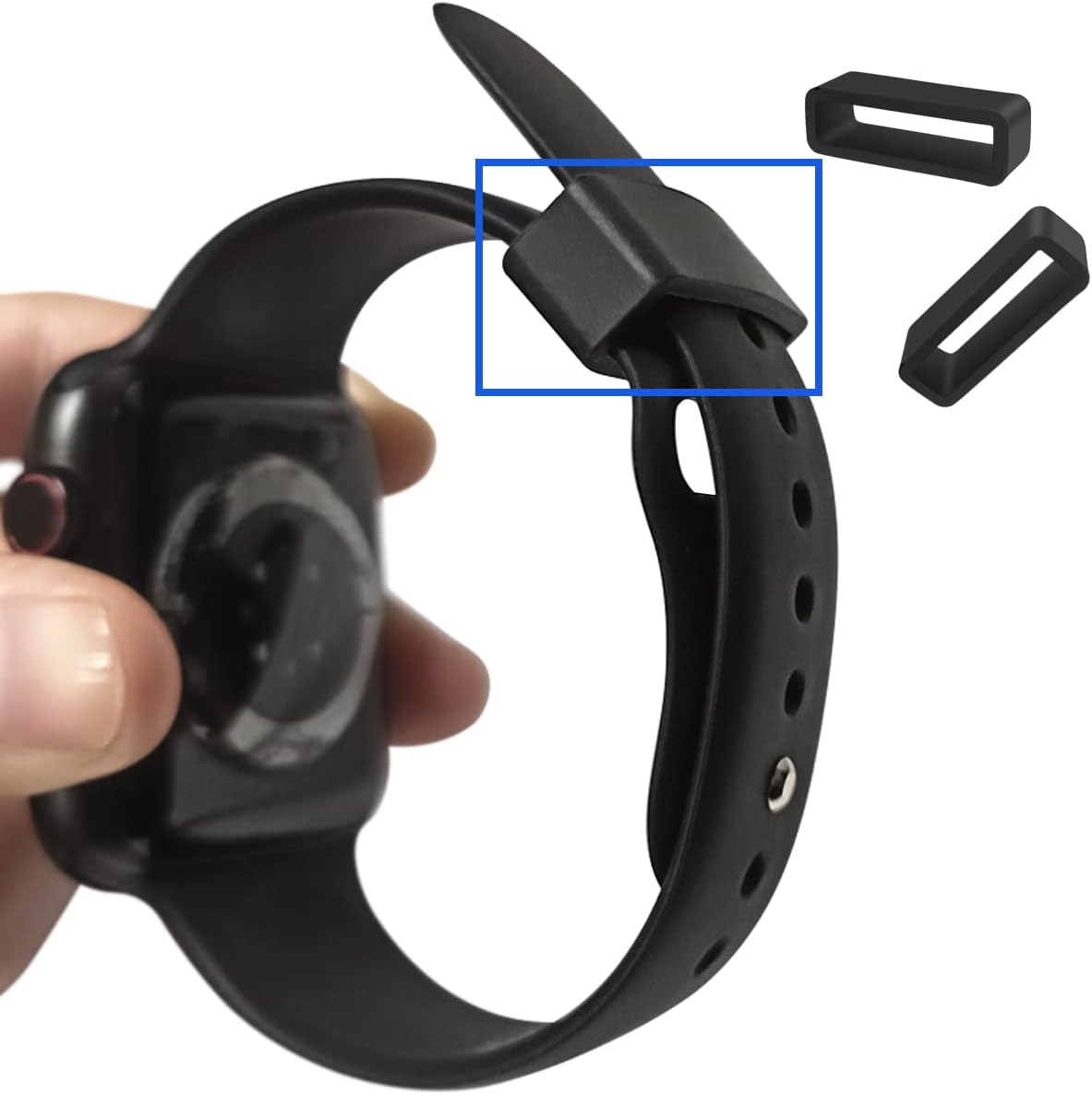 6 Pcs Watch Band Loop Holder Keeper for Resin Belt, Replacement Fastener Rings for Silicone Leather Rubber Watch Strap, Durable Fastener Retainer Size(24mm) - Image 5