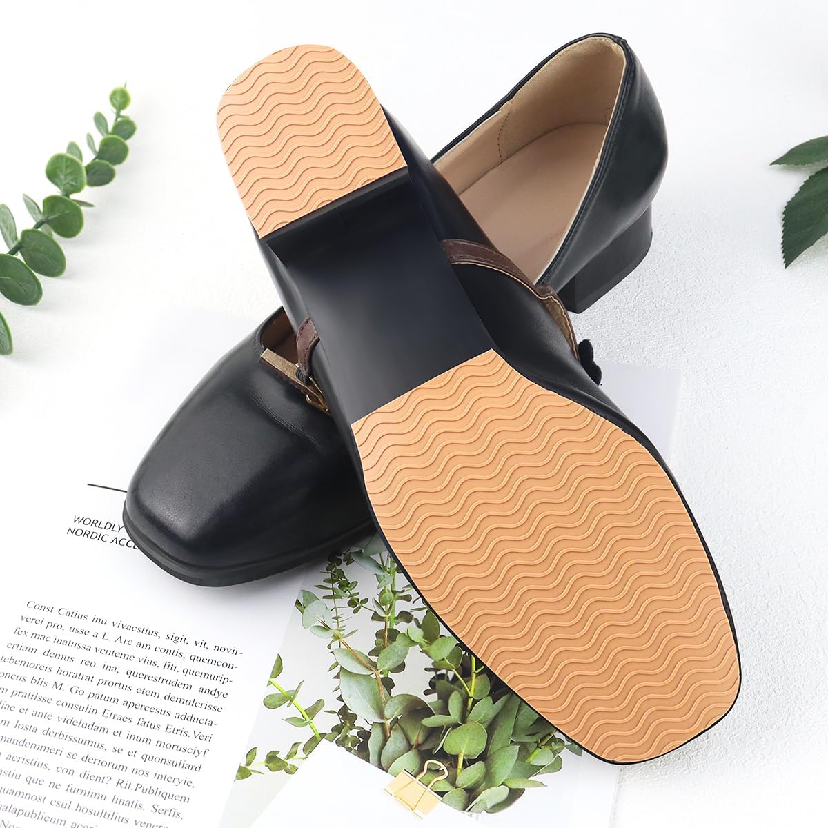 4 Pcs Non-Slip Shoe Sole Pads Shoe Bottom Grip Pads 5.9 x 3.9 Inch Self Adhesive Shoe Sole Protectors Shoe Pads Sole Shoe Bottom Protector for Women (Nude) - Image 3
