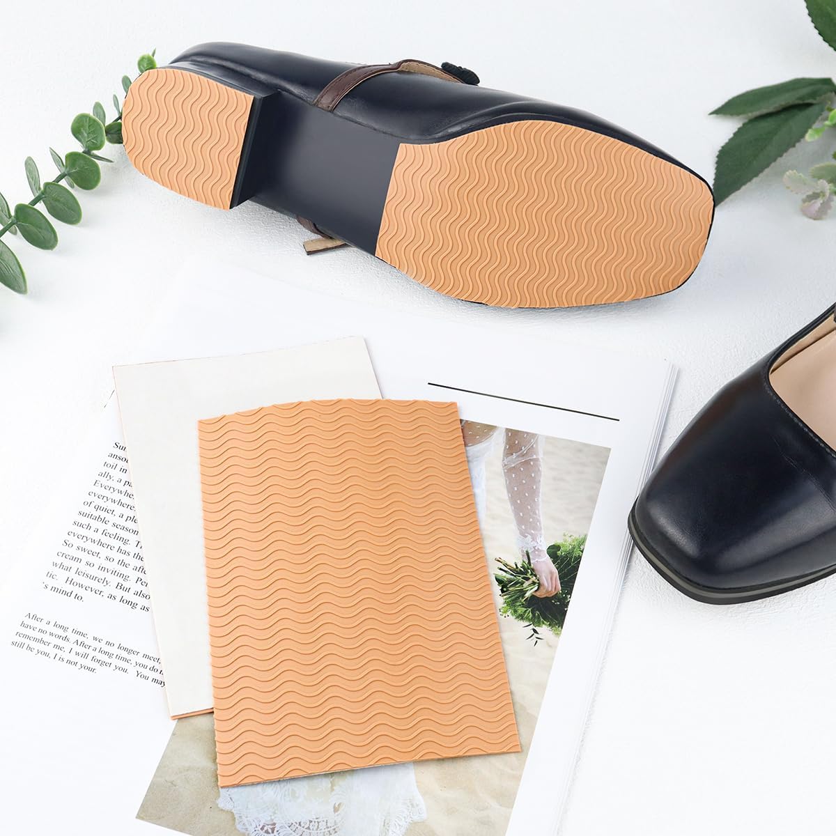 4 Pcs Non-Slip Shoe Sole Pads Shoe Bottom Grip Pads 5.9 x 3.9 Inch Self Adhesive Shoe Sole Protectors Shoe Pads Sole Shoe Bottom Protector for Women (Nude) - Image 7