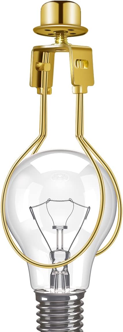 Lamp Holder for Clip-on Light Bulbs with Levellers, Include Finial - DIY Adapter for Shades (1 Pc, Gold) - Image 5