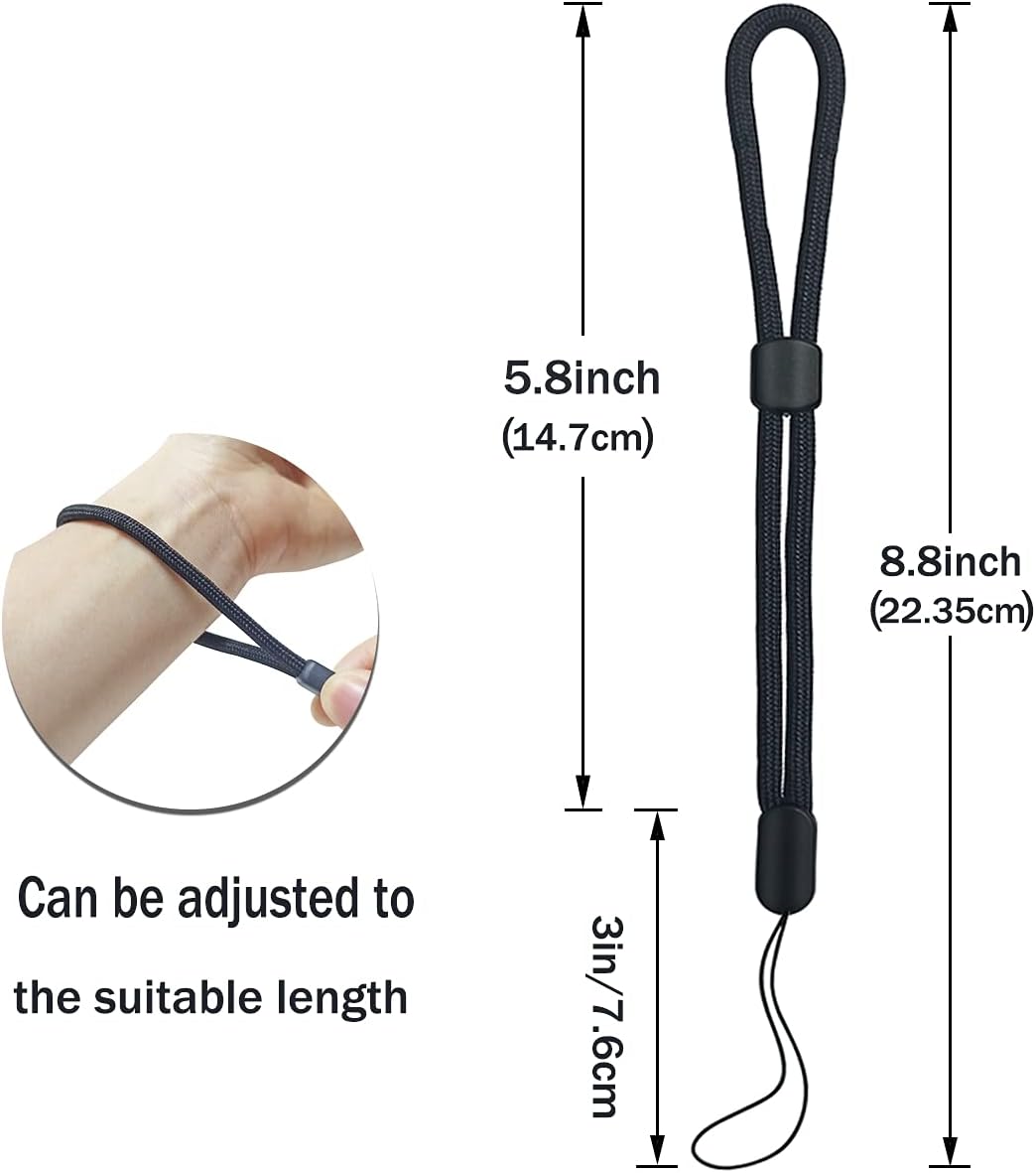 5PCS Wrist lanyard, 8.8 inch Hand Wrist Strap Lanyard, Adjustable Nylon Wristlet Straps for Cell Phone, Camera, GoPro, PSP, USB Flash Drives, Flashlight (Black) - Image 2
