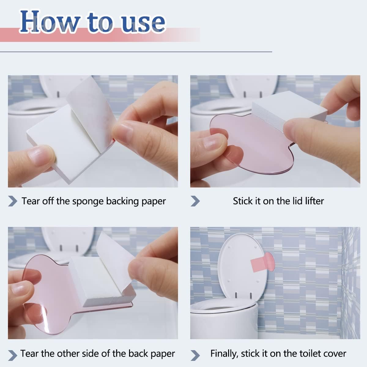6 Pcs 3 Colors Toilet Cover Lifter Handle Seat Holder Lift Tools Avoid Touching Lift Tools Seat Cover Lifter Bathroom Accessories for Office, School, Home, Hotel (Red, White, Green) - Image 3