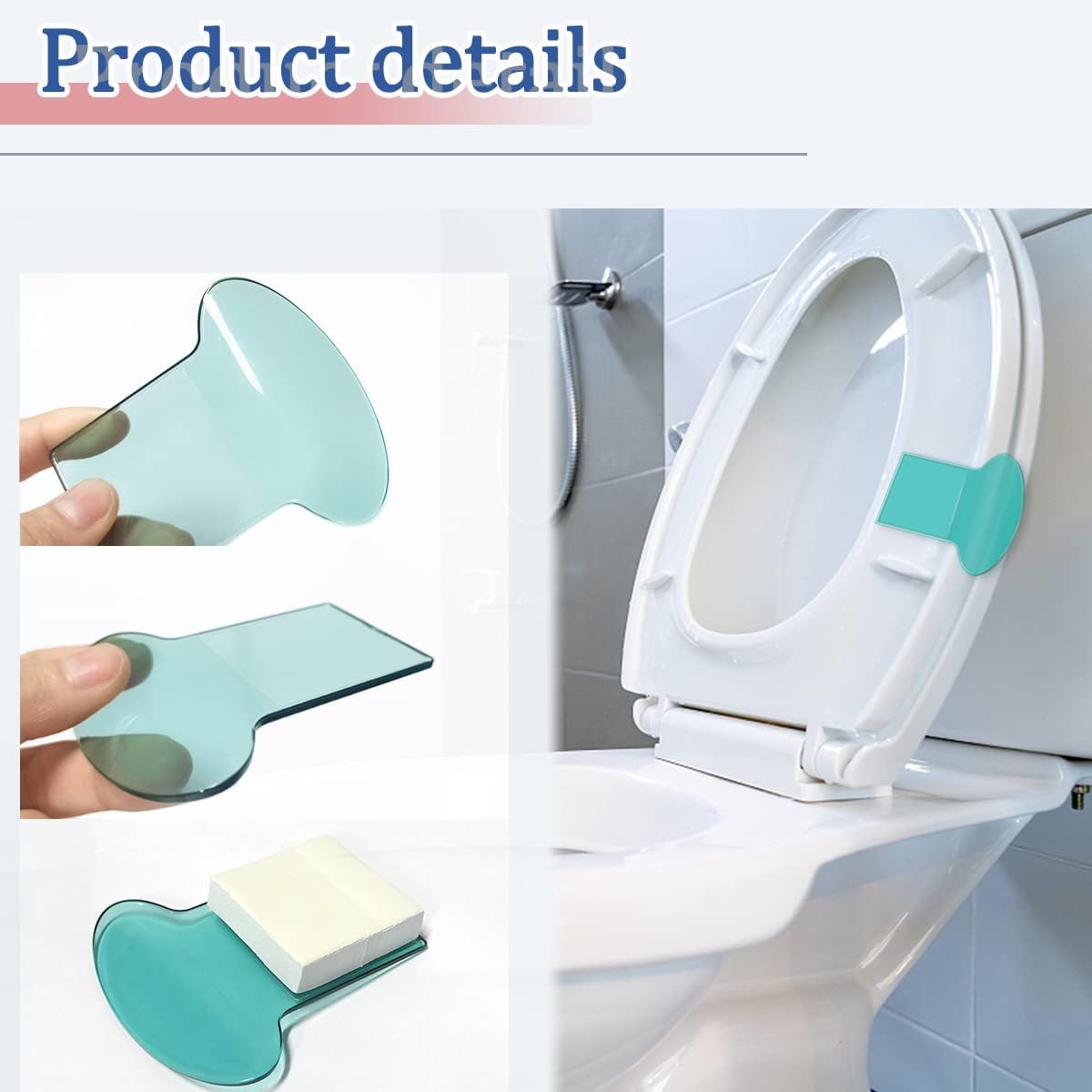 6 Pcs 3 Colors Toilet Cover Lifter Handle Seat Holder Lift Tools Avoid Touching Lift Tools Seat Cover Lifter Bathroom Accessories for Office, School, Home, Hotel (Red, White, Green) - Image 5
