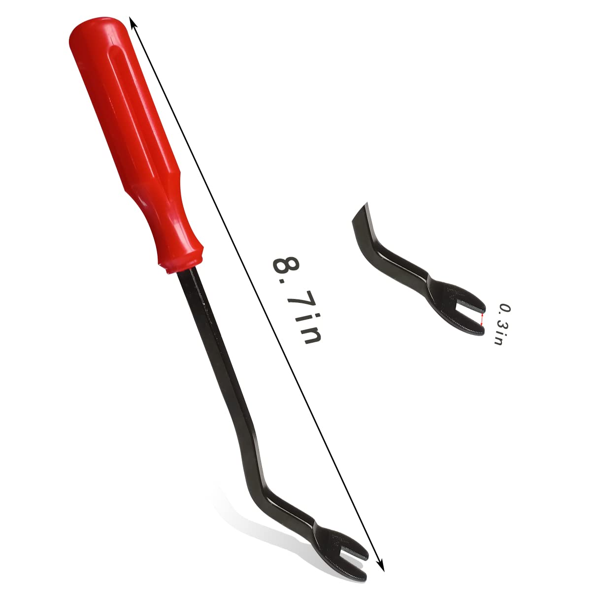 1 Pcs Fastener Remover Car Panel Door Window Tool Clip Puller Rivet Removal Tool Auto Trim Removal Tool for Trim Panels, Plastic and Metal Clips, Car Door Panels (Red) - Image 2