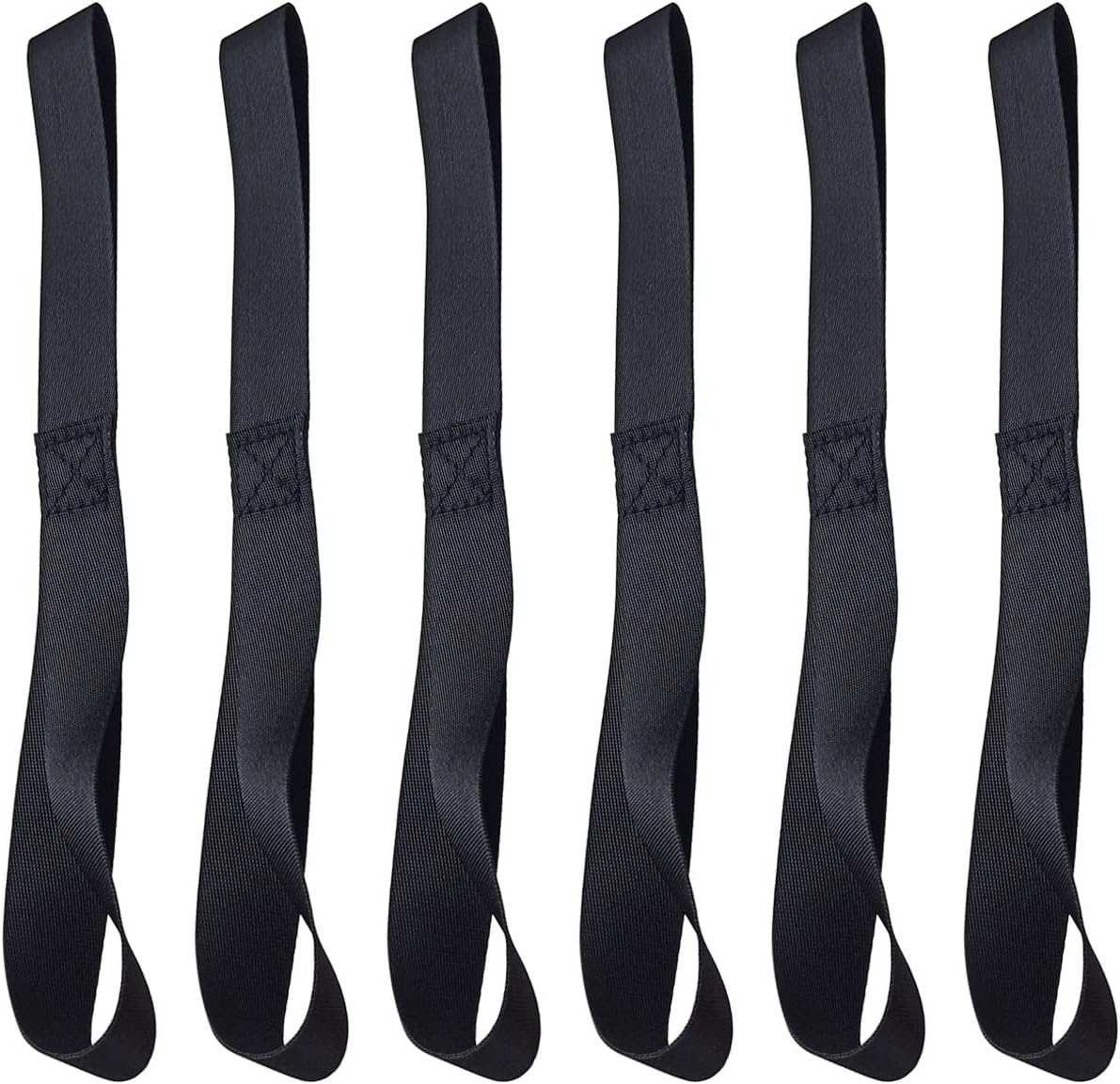 Black Soft Loop Tie Down Straps (6 Pack) 4500Lbs Breaking Strength and 1500Lbs Load Capacity, 12 * 1in Heavy Duty Tie Down Loops for Securing ATV UTV Motorcycles Scooters Dirt Bikes Lawn Equipment - Image 1