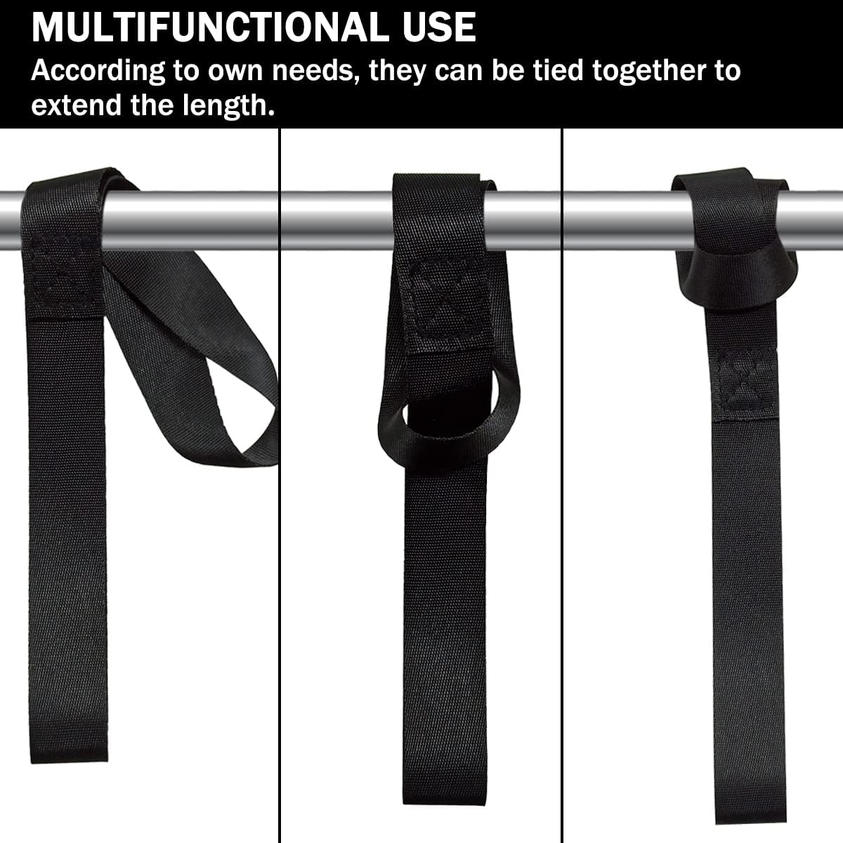 Black Soft Loop Tie Down Straps (6 Pack) 4500Lbs Breaking Strength and 1500Lbs Load Capacity, 12 * 1in Heavy Duty Tie Down Loops for Securing ATV UTV Motorcycles Scooters Dirt Bikes Lawn Equipment - Image 3
