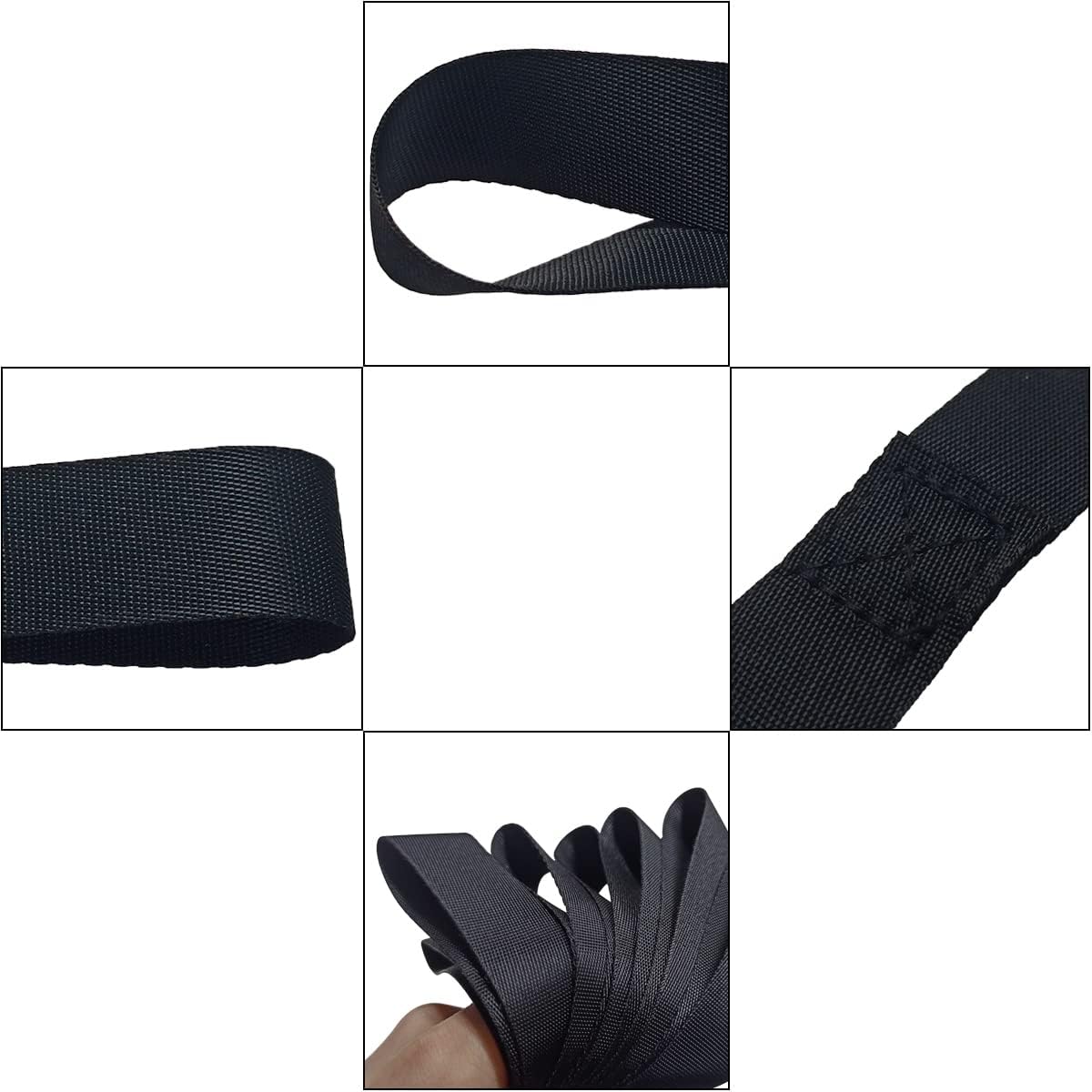 Black Soft Loop Tie Down Straps (6 Pack) 4500Lbs Breaking Strength and 1500Lbs Load Capacity, 12 * 1in Heavy Duty Tie Down Loops for Securing ATV UTV Motorcycles Scooters Dirt Bikes Lawn Equipment - Image 6