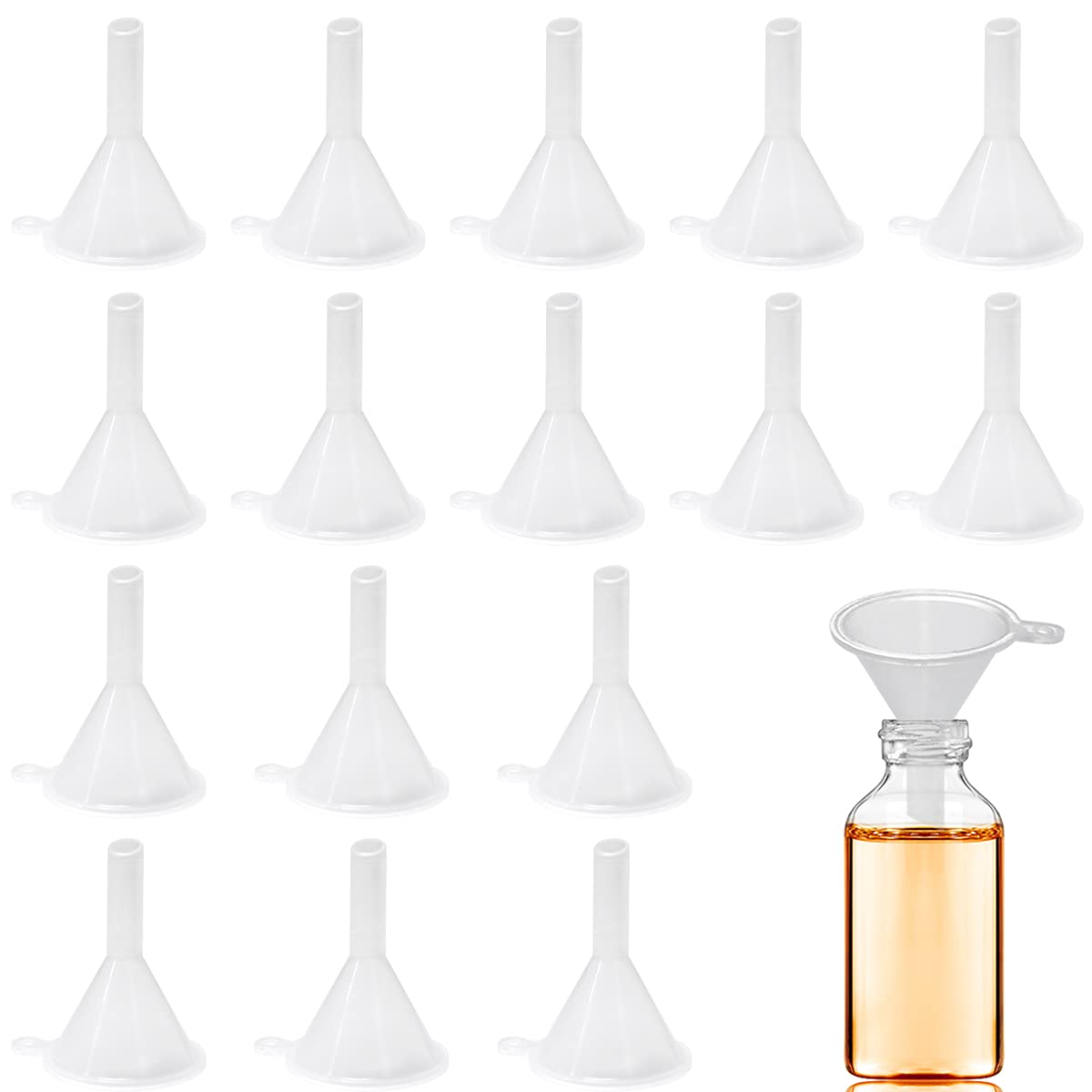 30 Pcs Small Mini Clear Plastic Funnels for Lab Bottles, Essential Oils, Perfumes, Spices, Sand Art, Powder - Image 1