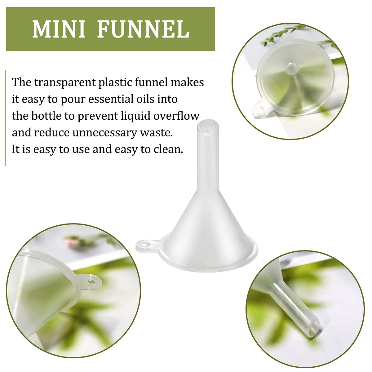 30 Pcs Small Mini Clear Plastic Funnels for Lab Bottles, Essential Oils, Perfumes, Spices, Sand Art, Powder - Image 3