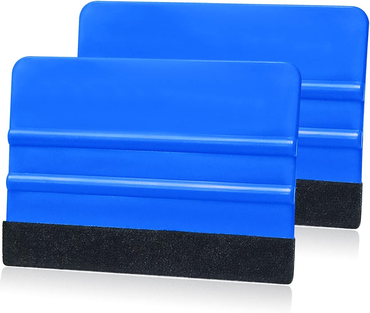 2 Pieces Wallpaper Smoothing Tool, Vehicle Vinyl Felt Squeegee Window Tint Film Tool for Peel and Stick Wallpaper (blue) - Image 1